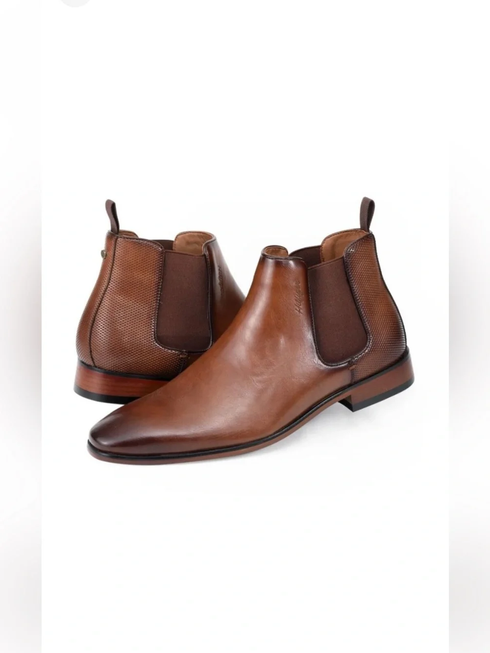 Tommy Hilfiger Sesame Chocolate Brown Burnished Leather Men's Boots 10.5